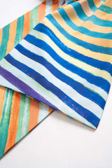 "Contrast Stripe Print Tie-Up Tank Top"