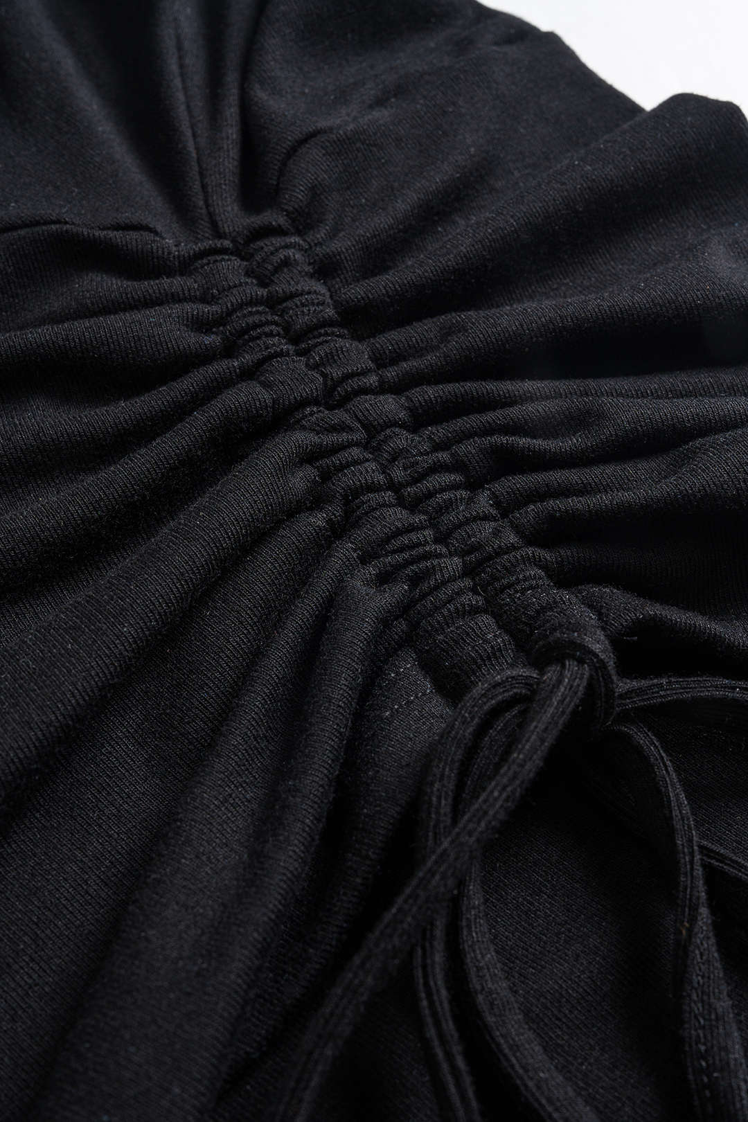 "Denim Drawstring Patchwork Crop Top"