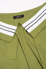 "Contrast Linen Asymmetrical Tie-Up Straight Leg Pants"