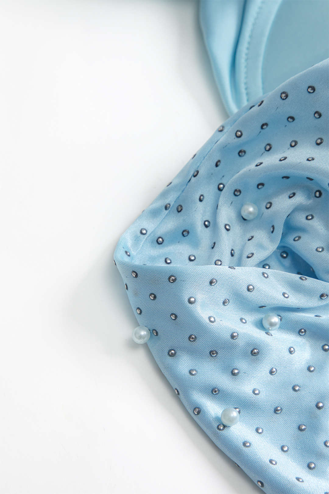 "Backless Tie-Up Pearl Mini Dress"