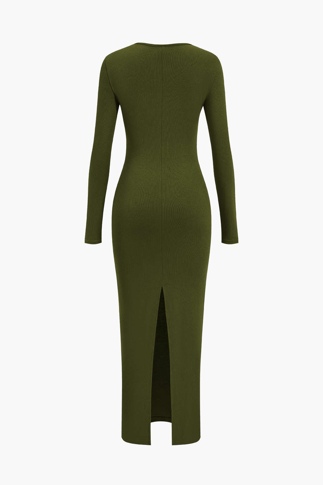 "Asymmetrical Neck Slit Maxi Dress"