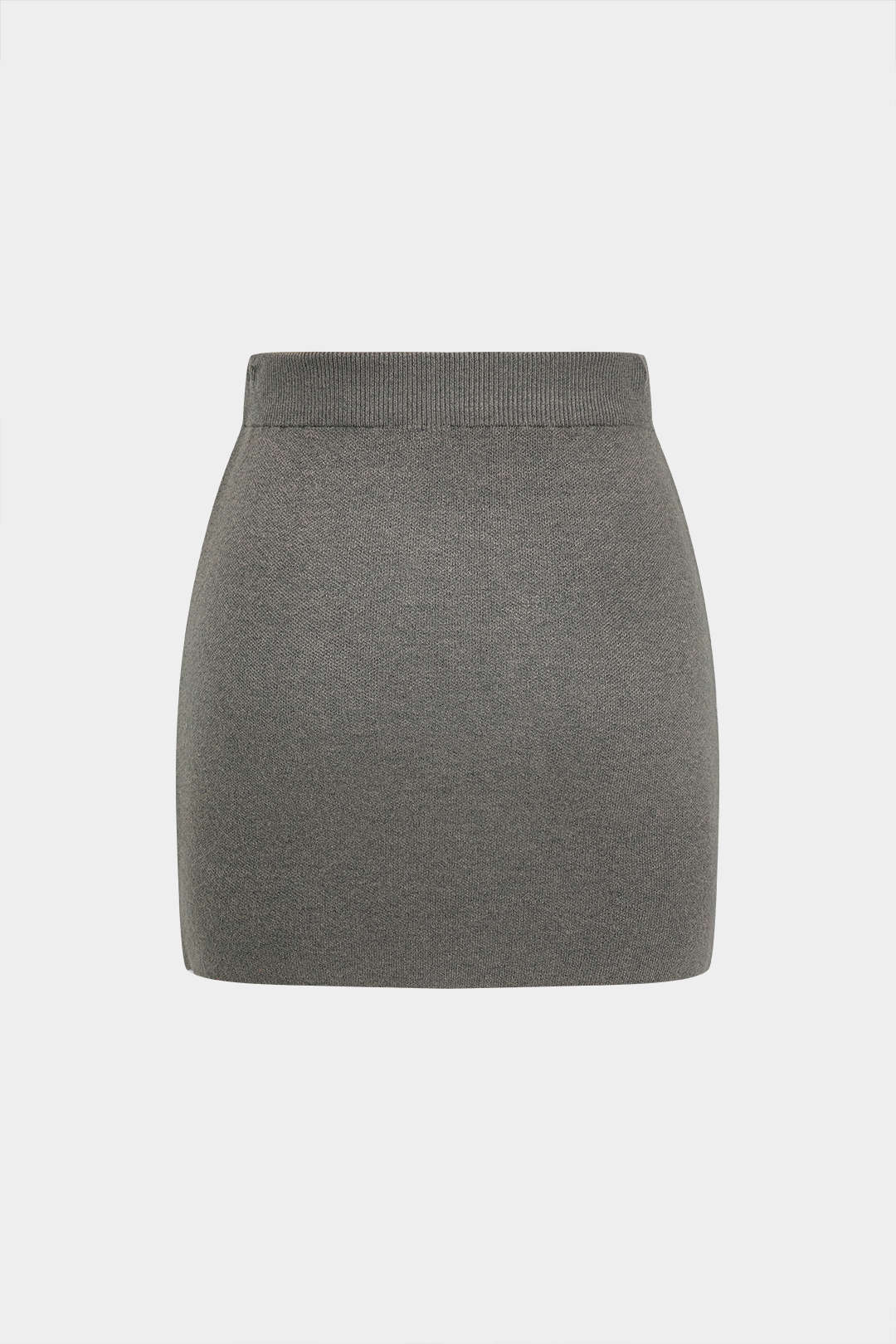 "Basic Solid Knit Mini Skirt"
