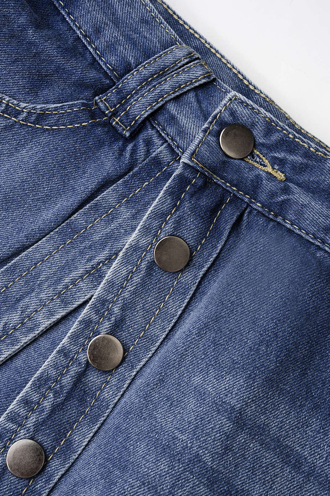 "Denim High Waist Wide Leg Jeans"