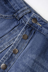"Denim High Waist Wide Leg Jeans"