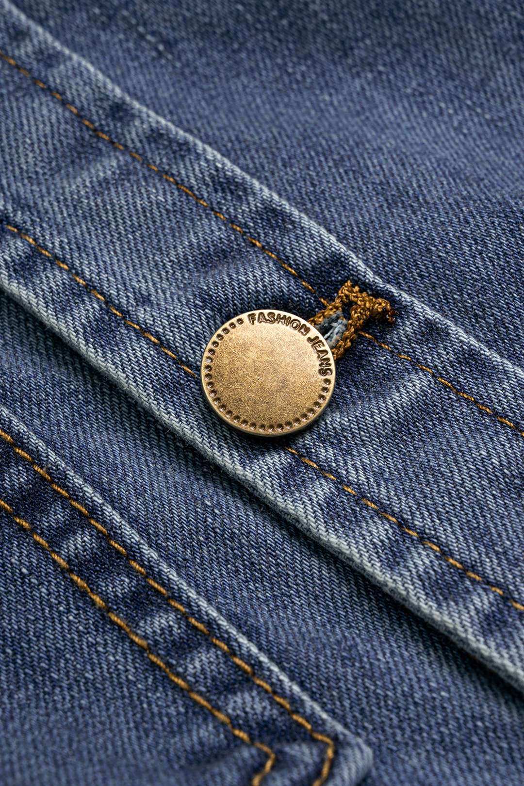 "Denim Button Pocket Short Sleeve Shirt And Skirt Set"
