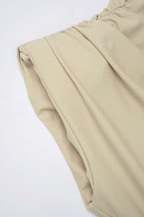 "Belted Tie Back Shoulder Pads Sleeveless Mini Dress"