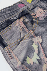 "Chain Print Wide Leg Shorts"