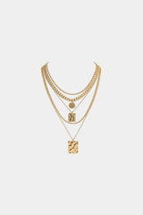 "Alloy Multi-Layer Geometric Necklace"