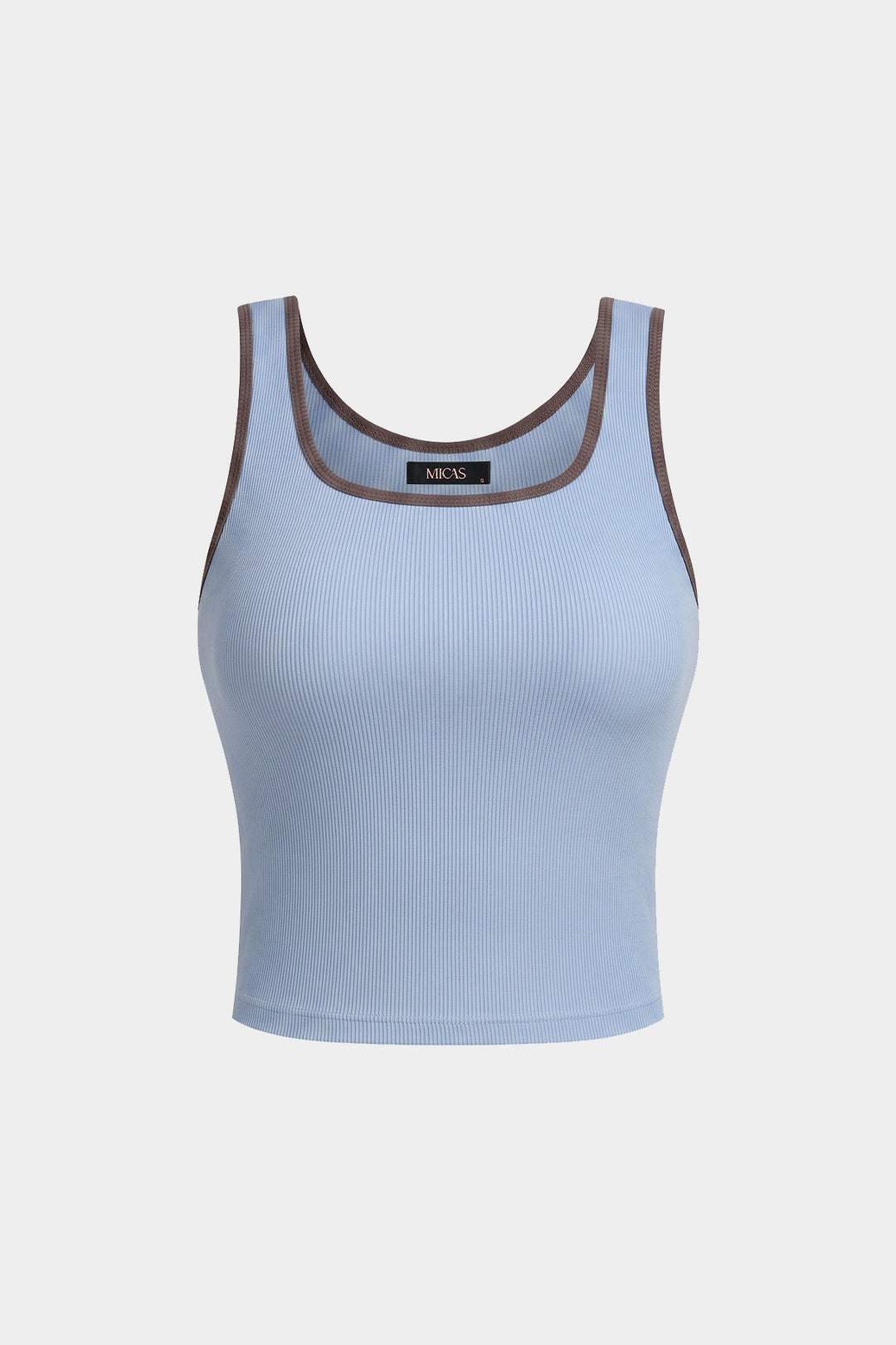 "Contrast Binding Square Neck Tank Top"