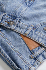 "Denim Asymmetrical Design Skirt"