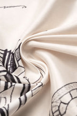 "Artistic Print Stain Drawstring Asymmetrical Ruched Skirt"