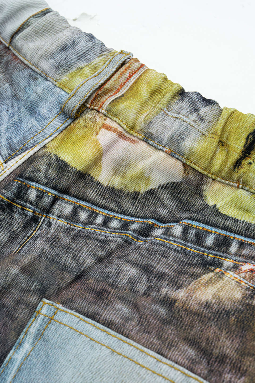 "Abstract Print Button Wide Leg Trousers"