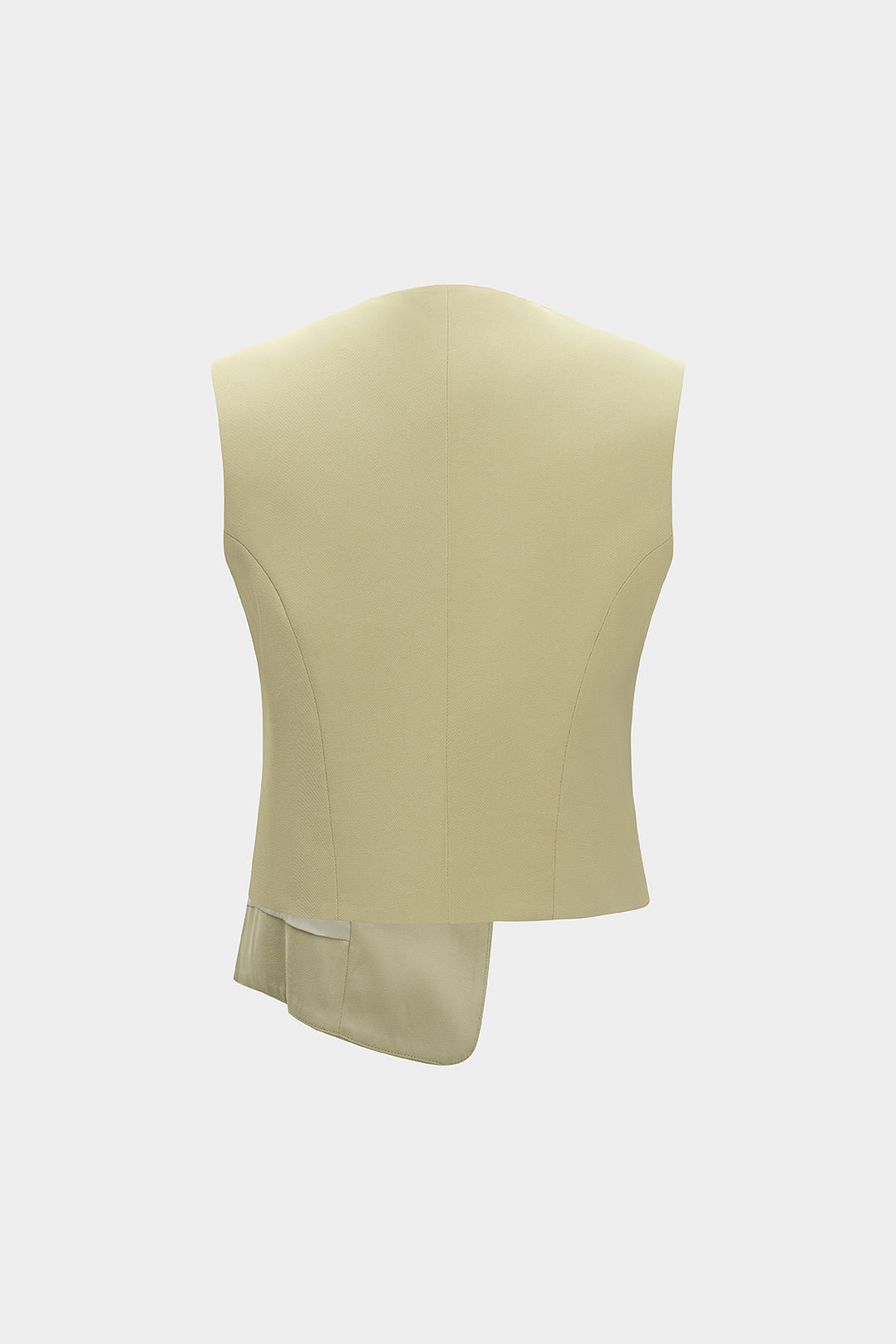 "Asymmetrical Hem Fake Pocket Vest"