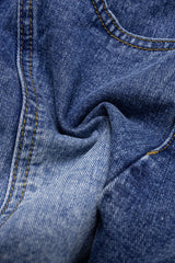 "Denim Asymmetrical High Waist Skirt"