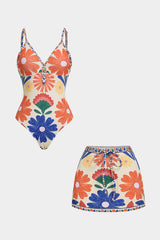 "Bohemian Print Tie-Up Bikini Set"