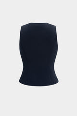 "Deep V-Neck Buckle Tank Top"
