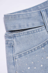 "Denim Cut Out Ripped Cut Out Pocket Shorts"