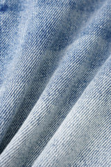 "Denim Braided Pocket Skirt"