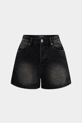 "Denim Button Pocket Shorts"