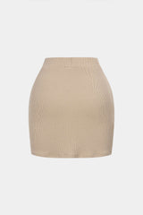 "Asymmetrical High Waist Twist Knot Skirt"
