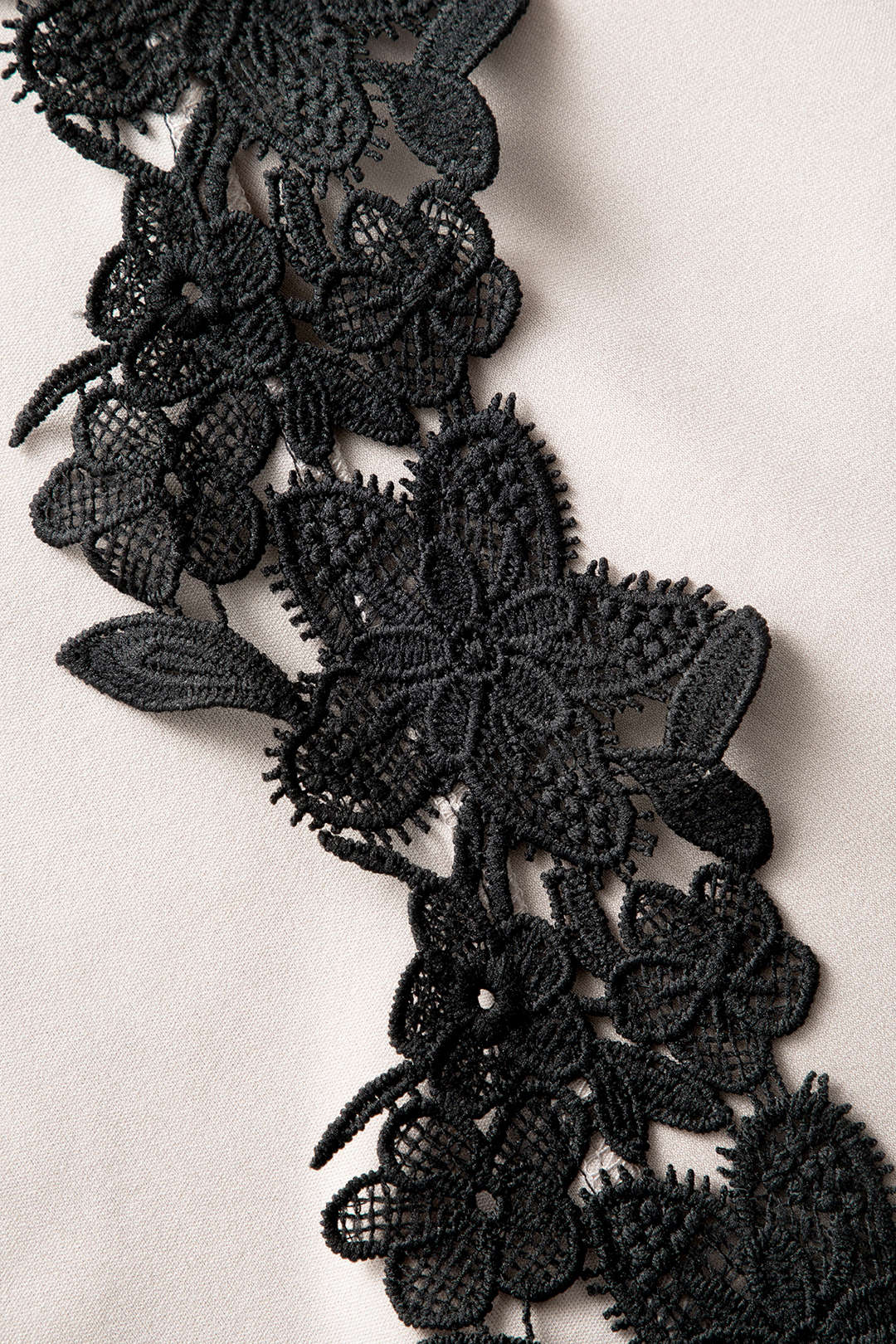"Asymmetric Lace Panel Midi Dress"