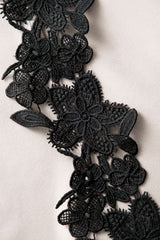 "Asymmetric Lace Panel Midi Dress"