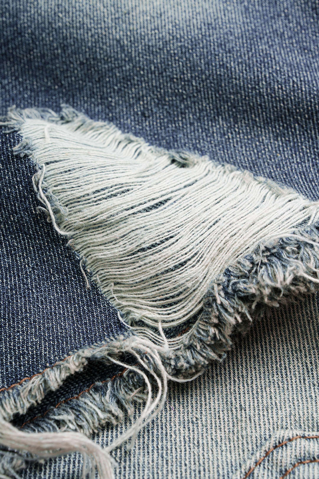 "Denim Frayed Eyelet Wide Leg Shorts"