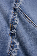 "Denim Drawstring Asymmetrical Mermaid Skirt"