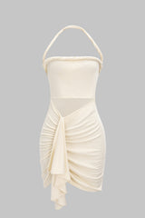 "Asymmetrical Twist Knot Sleeveless Midi Dress"