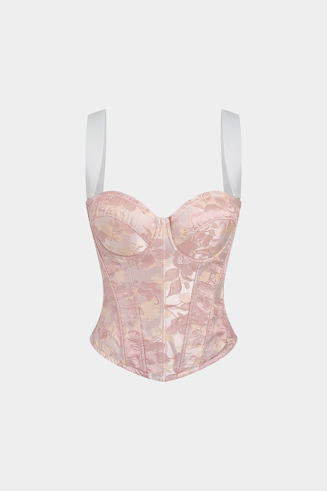 "Contrast Jacquard Corset Zipper Cami Top"