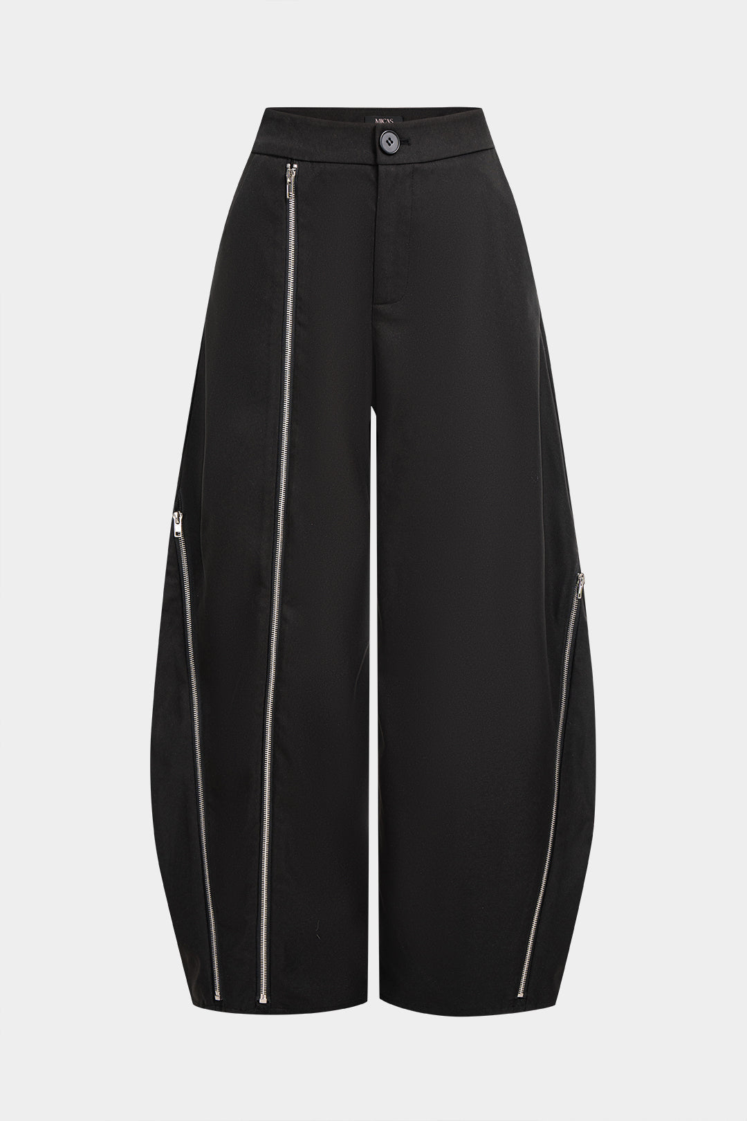 "Asymmetrical Zipper Wide Leg Pants"