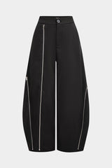 "Asymmetrical Zipper Wide Leg Pants"