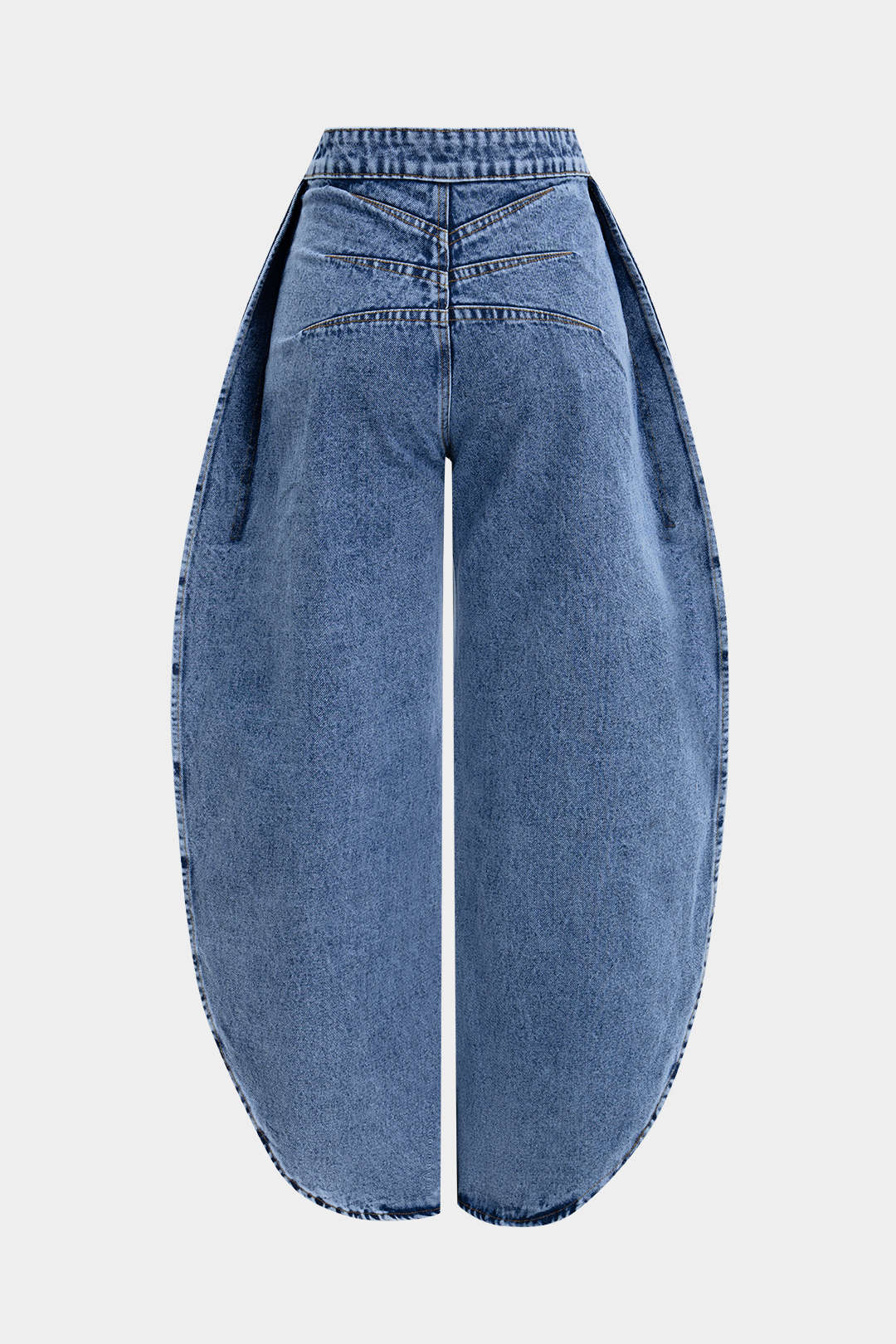 "Denim Button Barrel Jeans"