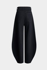 "Denim Metallic Barrel Jeans"