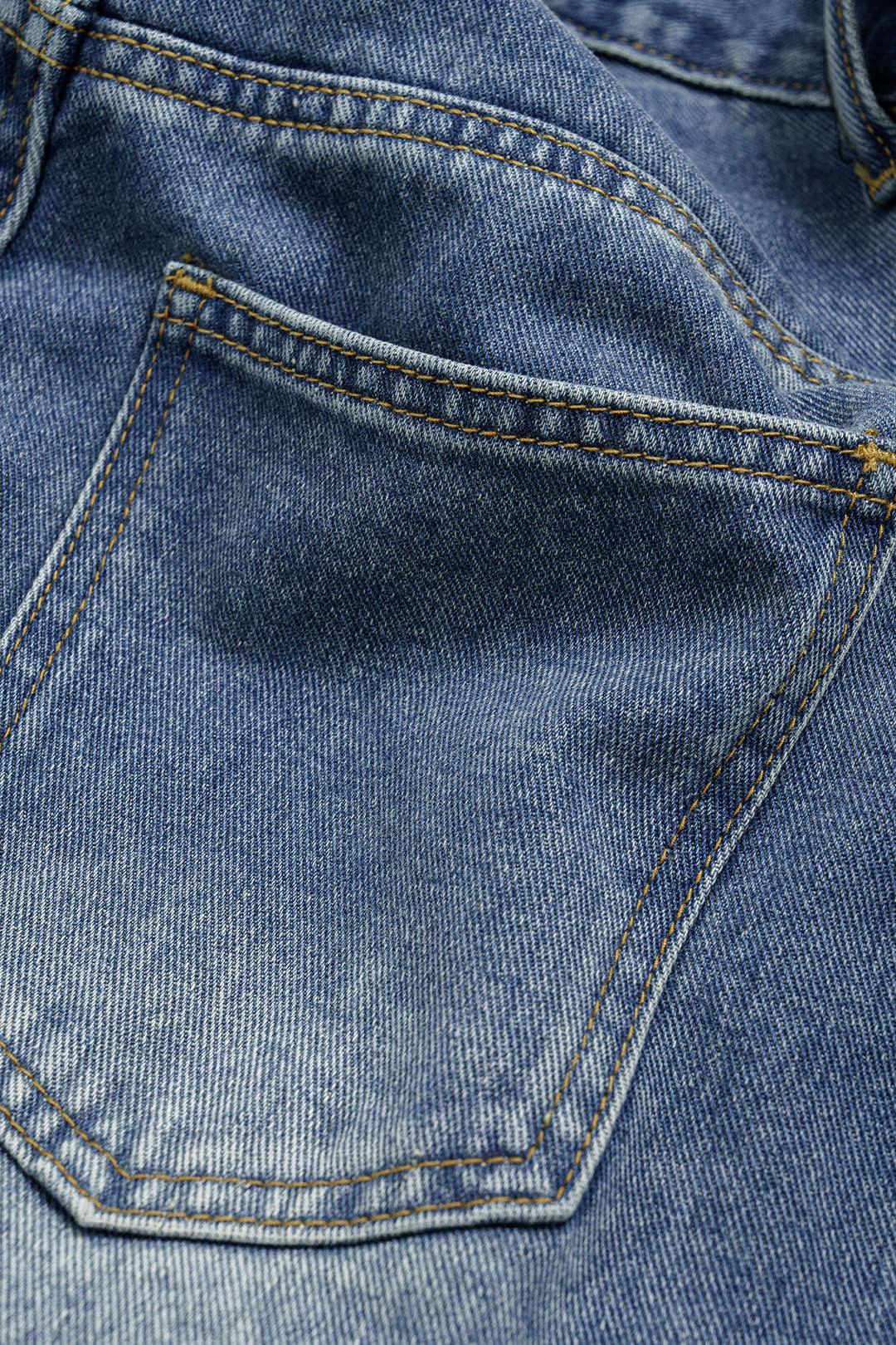 "Denim Asymmetrical Pocket Shorts"