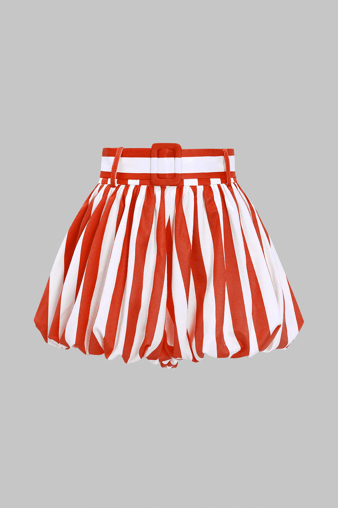 "Contrast Stripe Print Ruched Shorts"