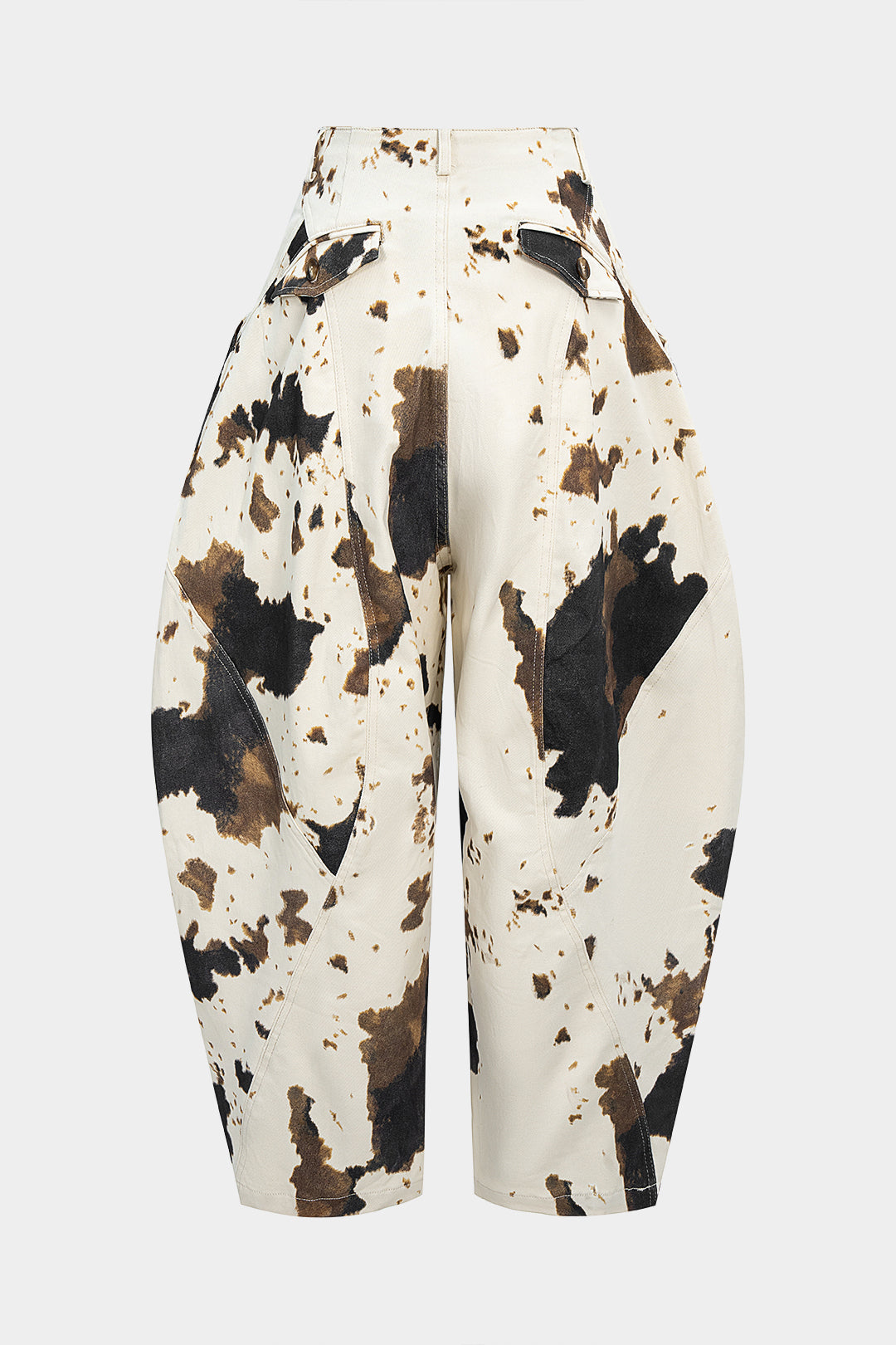 "Denim Abstract Splatter Print Wide Leg Jeans"