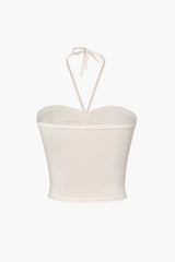 "Basic Halter Neck Ruched Cami Top"