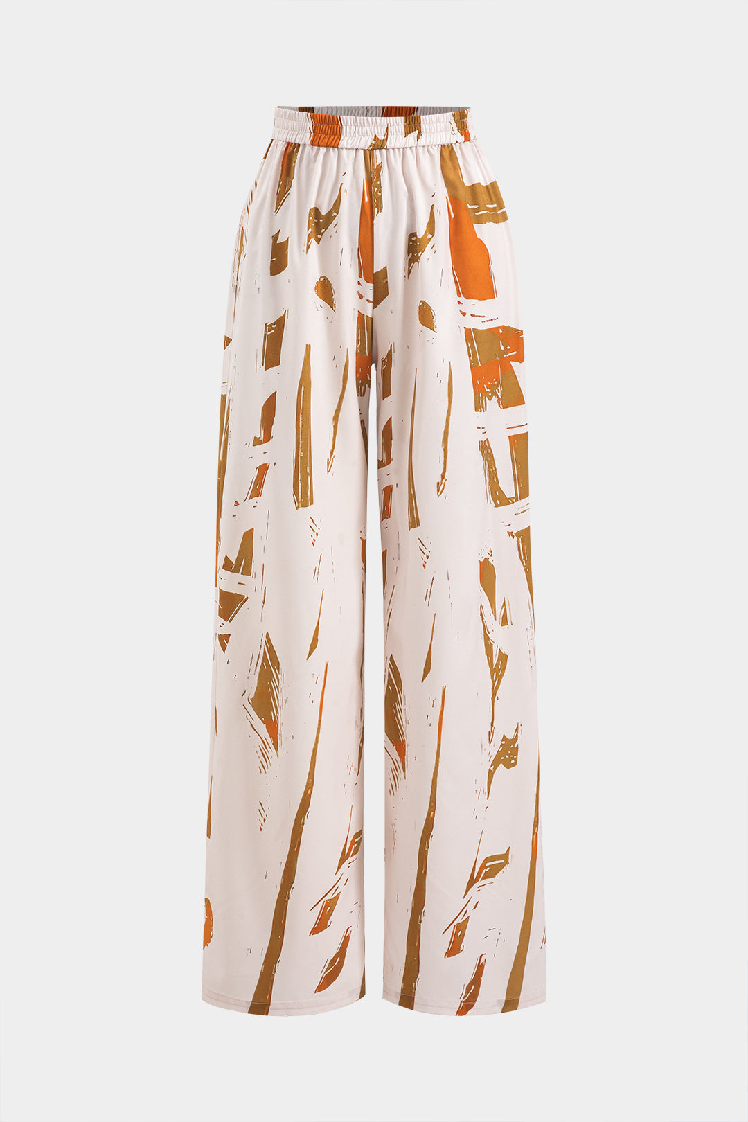 "Abstract Print High Waist Trousers"