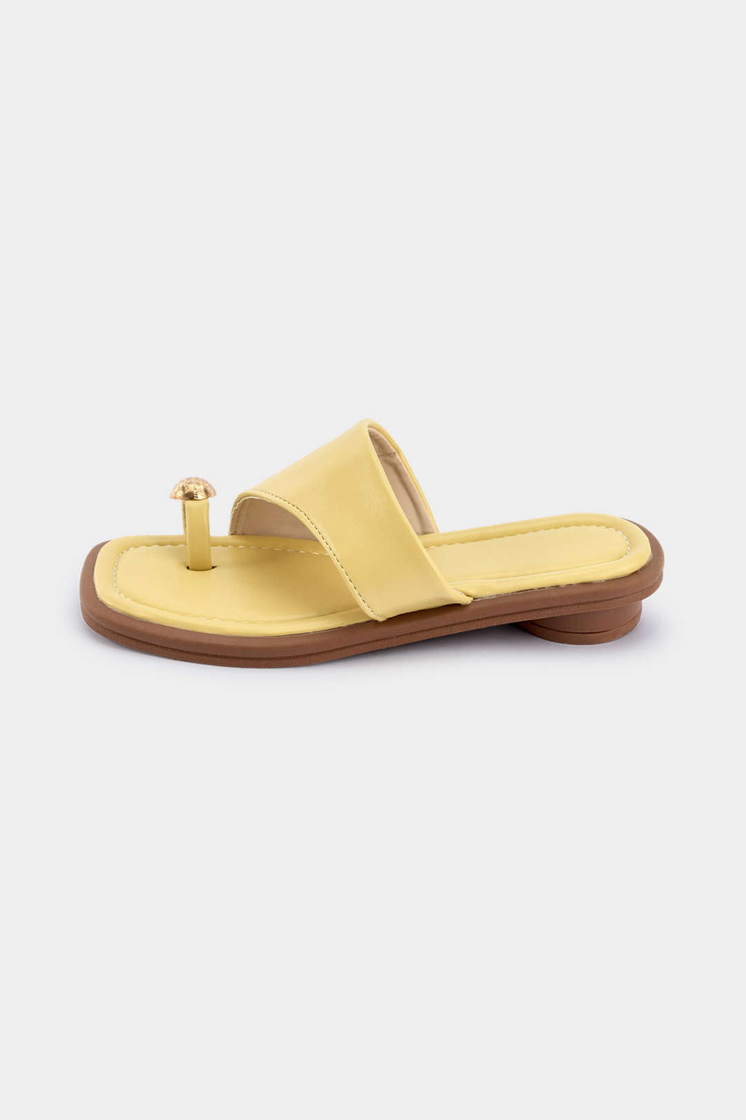 "Contrast Open Toe Flats"