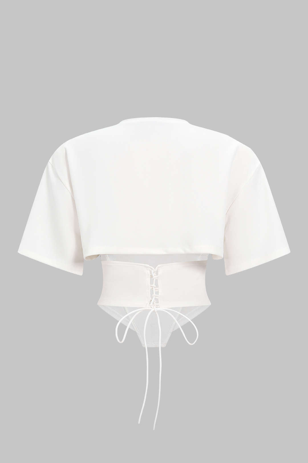 "Corset Waist Short Sleeve T-Shirt"