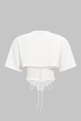 "Corset Waist Short Sleeve T-Shirt"