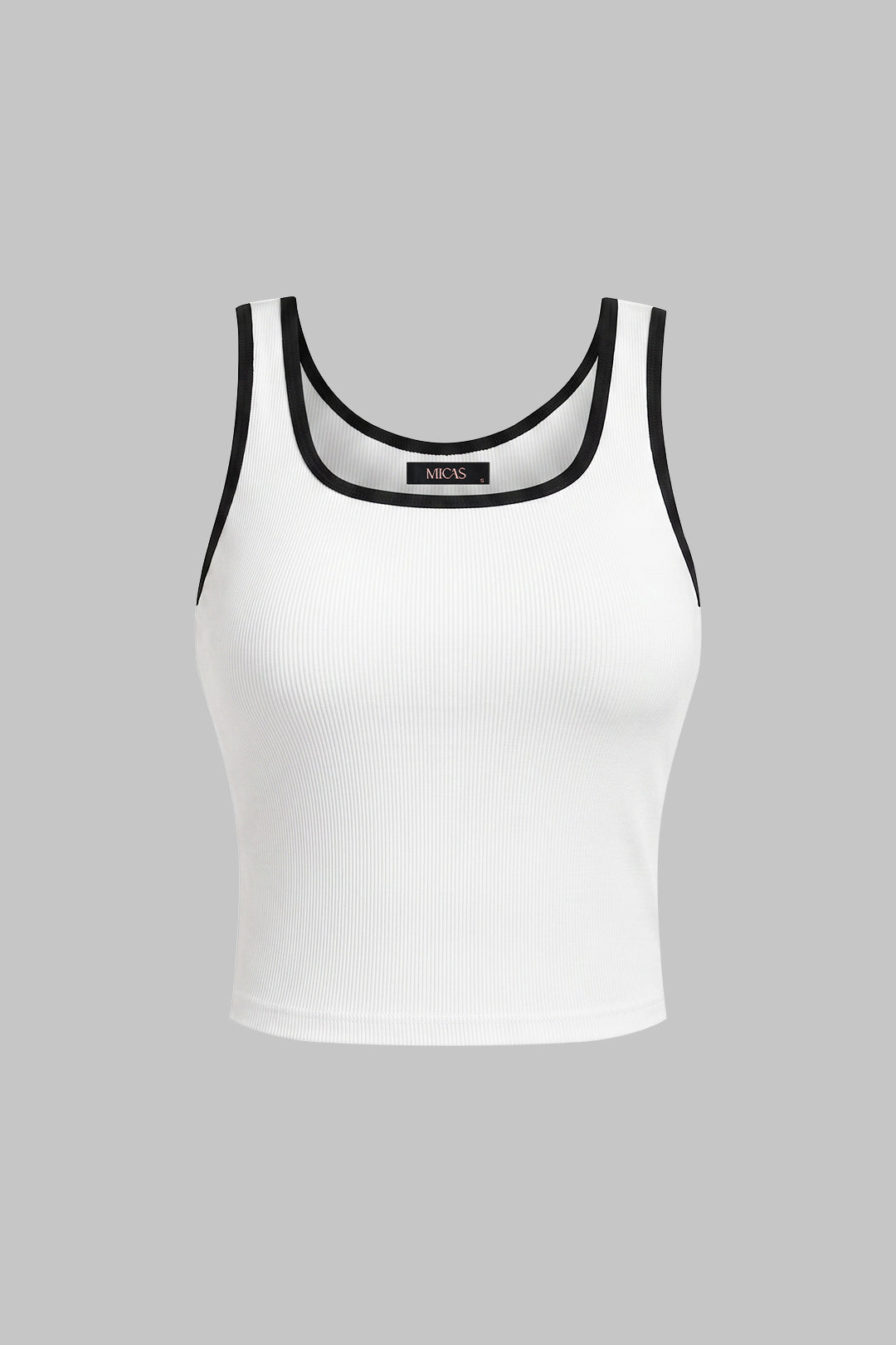 "Contrast Binding Square Neck Tank Top"
