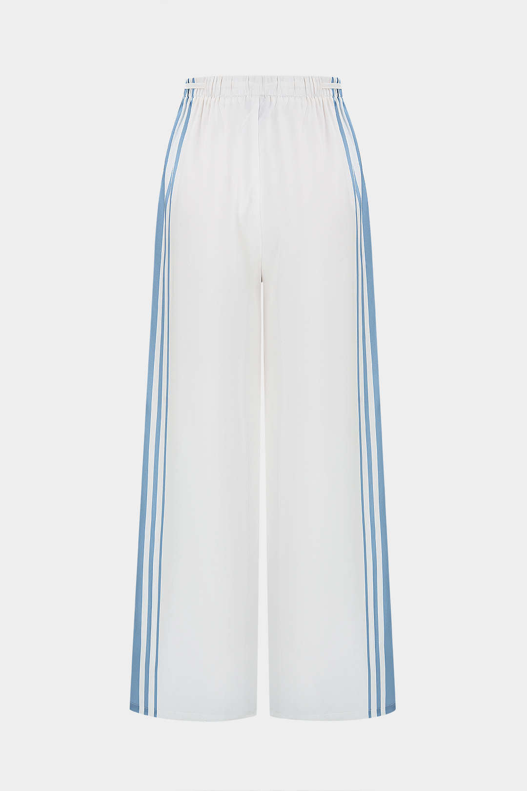 "Contrast Satin Tie-Up Wide Leg Pants"