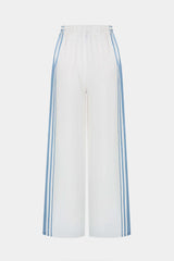 "Contrast Satin Tie-Up Wide Leg Pants"