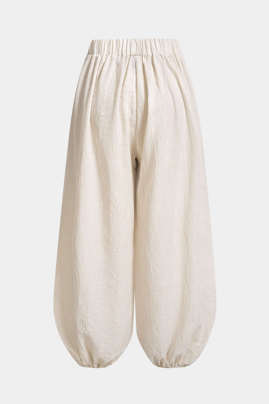 "Asymmetrical Button Ruched Wide Leg Pants"