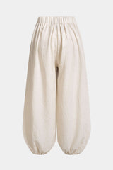 "Asymmetrical Button Ruched Wide Leg Pants"