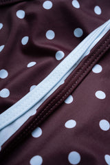 "Color Block Polka Dots Print Tie-Up Bikini Set"
