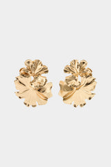 "Alloy Wrinkled Irregular Leaf Earrings"