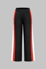 "Color Block Wide Leg Trousers"